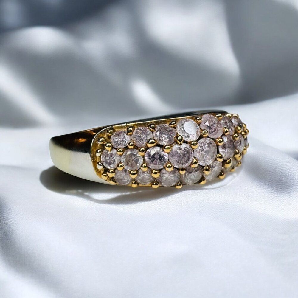 VINTAGE-14k Gold- Pink Diamond Ring -Size 9- 1 CT - Pink Champagne Diamond -4.2g - Picture 2 of 16